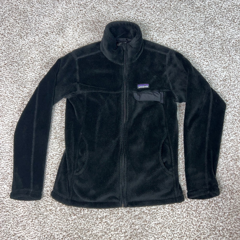Patagonia Jacket Women Small Black Hiking Full Zip Fleece Mock Neck Re Tool Gorp